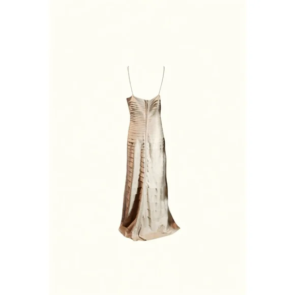 JS Collections Tan Tiered Evening Mermaid Gown, Size 14 - Picture 9 of 17